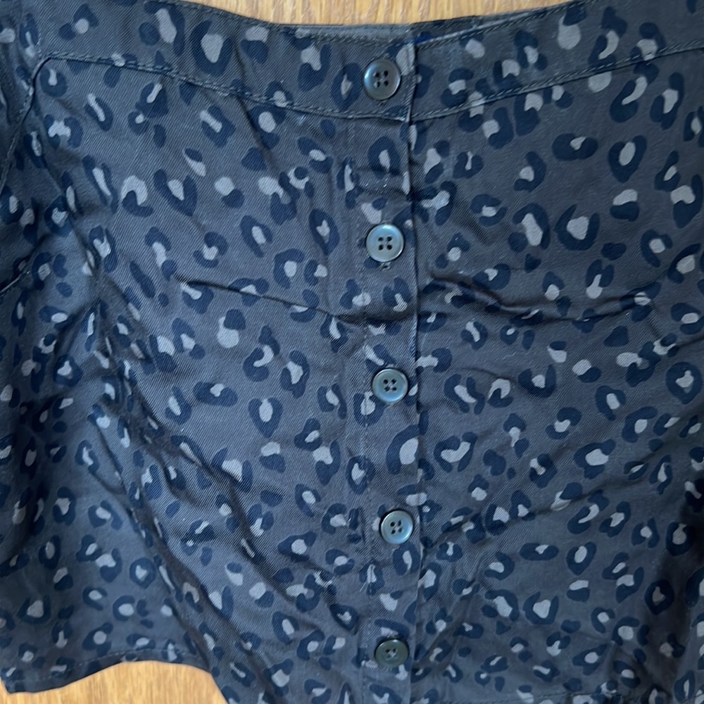 Abercrombie & Fitch Crop Top Green Cheetah Print - Picture 2 of 6